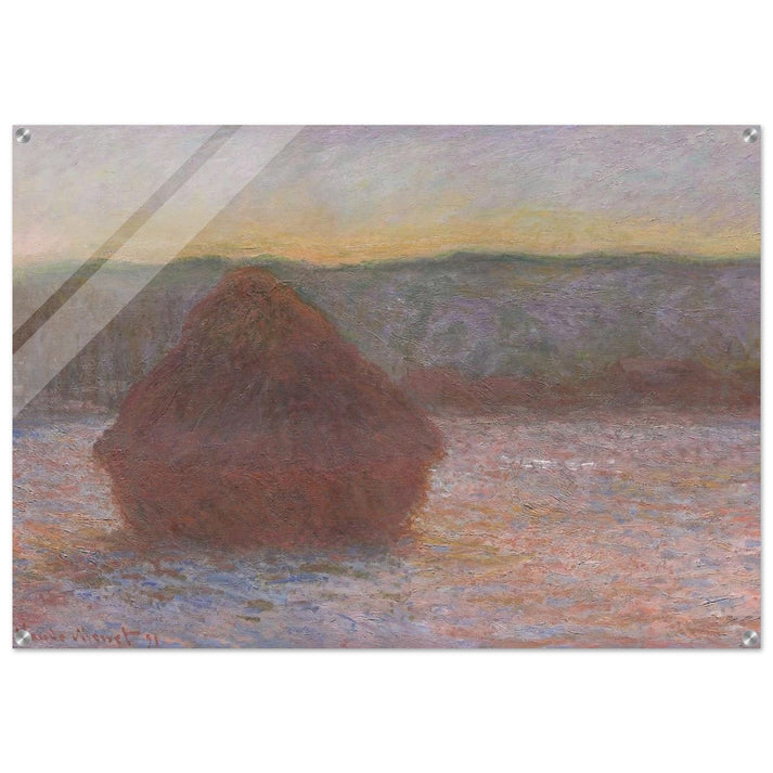 Stack of Wheat Thaw, Sunset - claude monet Acrylic Print - 70x100 cm / 28x40″ inches