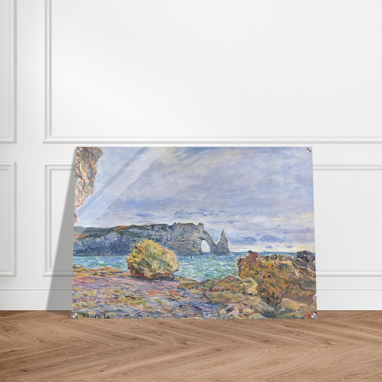 Etretat, the Beach and the Porte d'Aval - claude monet Acrylic Print - 70x100 cm / 28x40″ inches | claude monet Wall Art | claude monet Prints