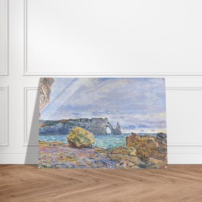 Etretat, the Beach and the Porte d'Aval - claude monet Acrylic Print - 70x100 cm / 28x40″ inches | claude monet Wall Art | claude monet Prints