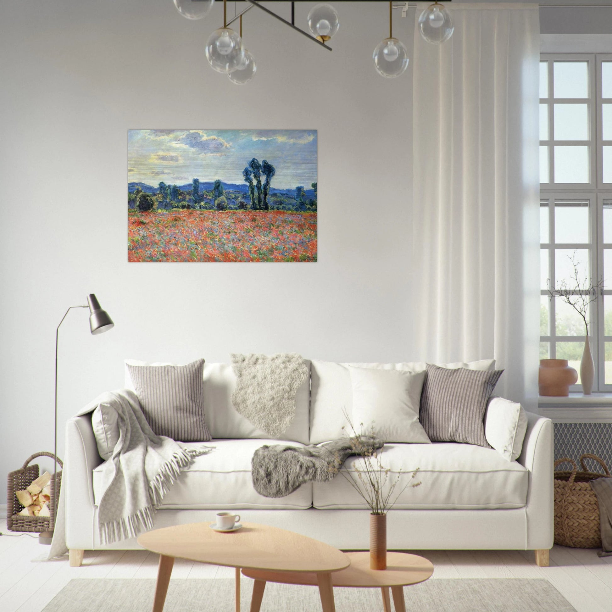 Poppy Field in Giverny - claude monet Brushed Aluminum Print - 70x100 cm / 28x40 inches | claude monet Aluminum Print | claude monet Prints