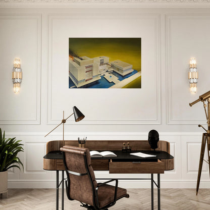 THE LOS ANGELES COUNTY MUSEUM ON FIRE 1968 - Edward Ruscha Brushed Aluminum Print - 70x100 cm / 28x40 inches | Edward Ruscha Aluminum Print | Edward Ruscha Prints