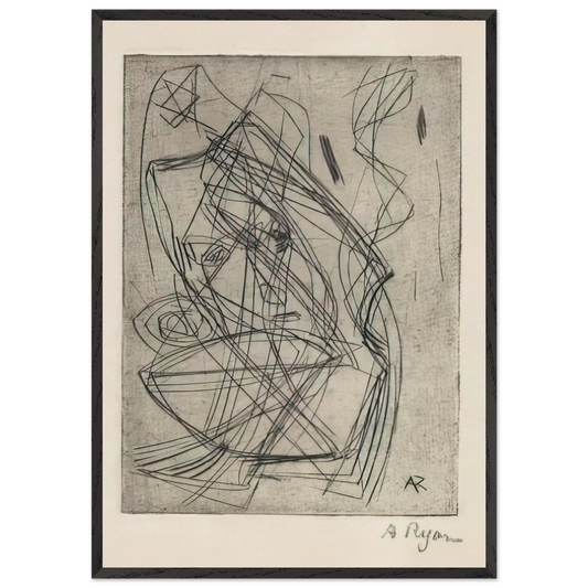 Prostrating Figure - 1945 - Anne Ryan 70x100 cm / 28x40 inches Framed Art Print – Black Wooden Frame