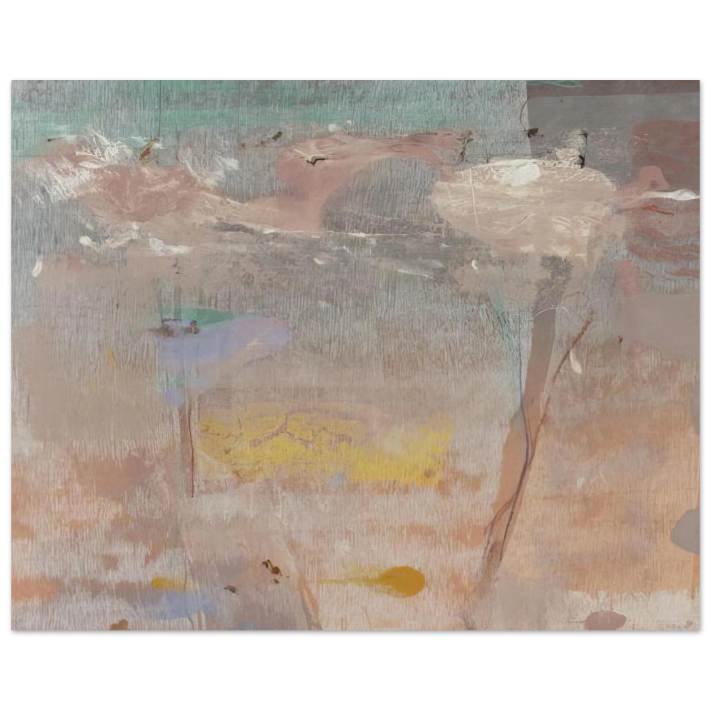 Helen Frankenthaler - Monotype I - 1981 Wall art - 45x60 cm / 18x24 inches - Premium Wooden Framed Poster With Fine Art Paper-canvas - White frame