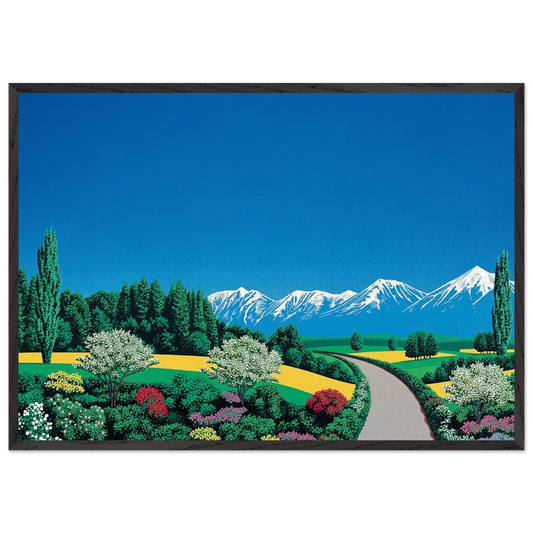 Elv Alps - Hiroshi Nagai 70x100 cm / 28x40 inches Framed Art Print – Black Wooden Frame