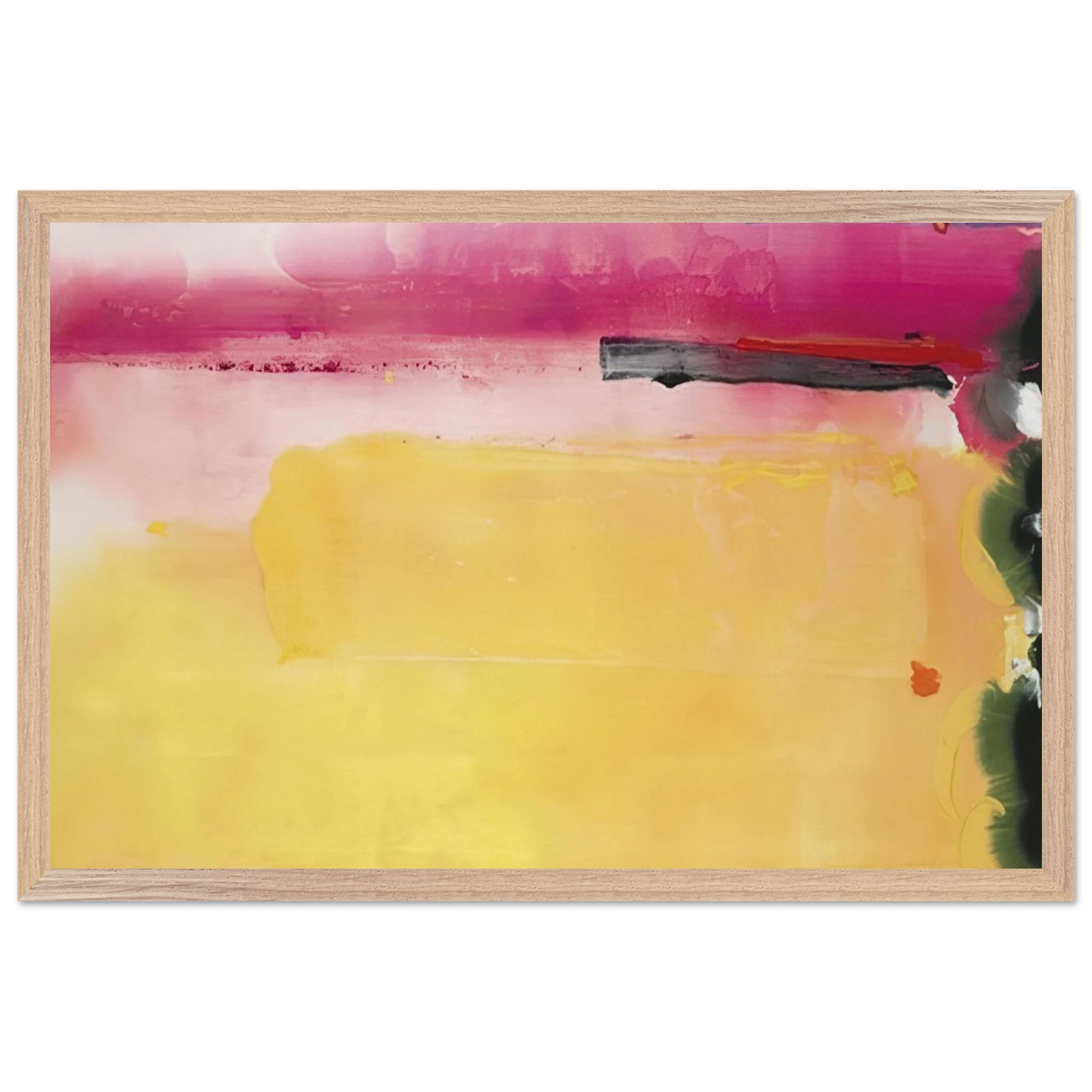 Helen Frankenthaler - Black-Eyed Susan - 1988 Wall art - 15x20 cm / 6x8 inches - Premium Wooden Framed Poster With Fine Art Paper-canvas - Black frame
