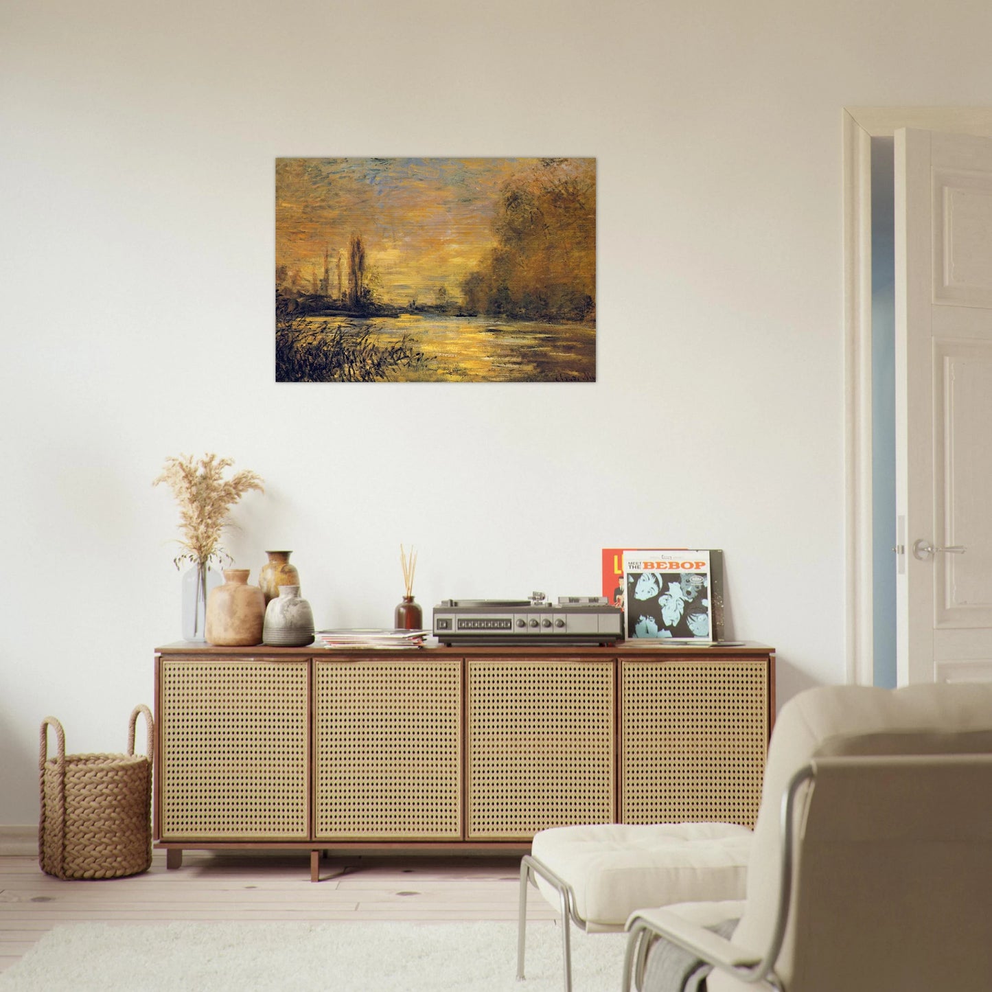 The Small Arm of the Seine at Argenteuil - claude monet Brushed Aluminum Print - 70x100 cm / 28x40 inches | claude monet Aluminum Print | claude monet Prints