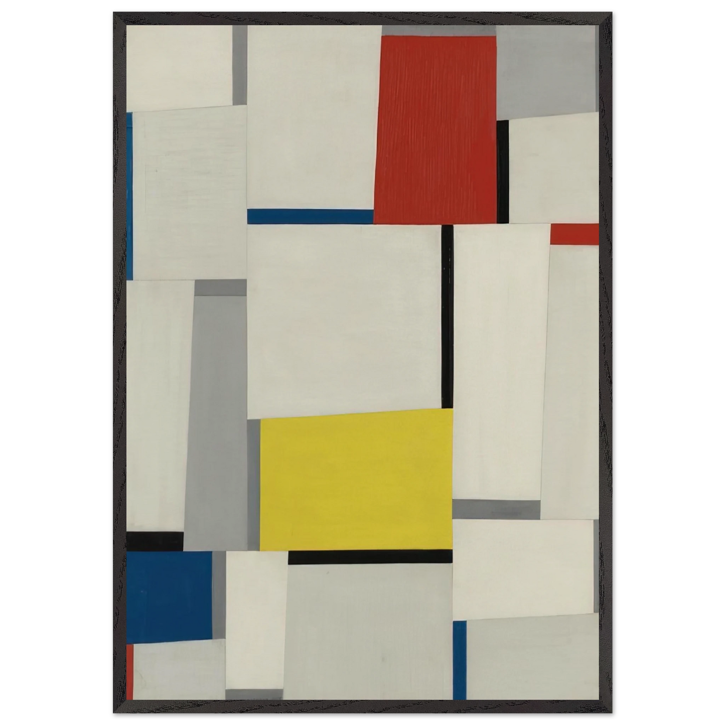 Relational Painting 65 - 1953 - Fritz Glarner 70x100 cm / 28x40 inches Framed Art Print – Black Wooden Frame