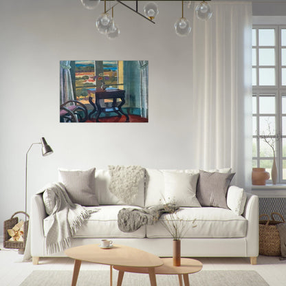 INTERIOR WITH A TABLE 1921 - Vanessa Bell Brushed Aluminum Print - 70x100 cm / 28x40 inches | Vanessa Bell Aluminum Print | Vanessa Bell Prints