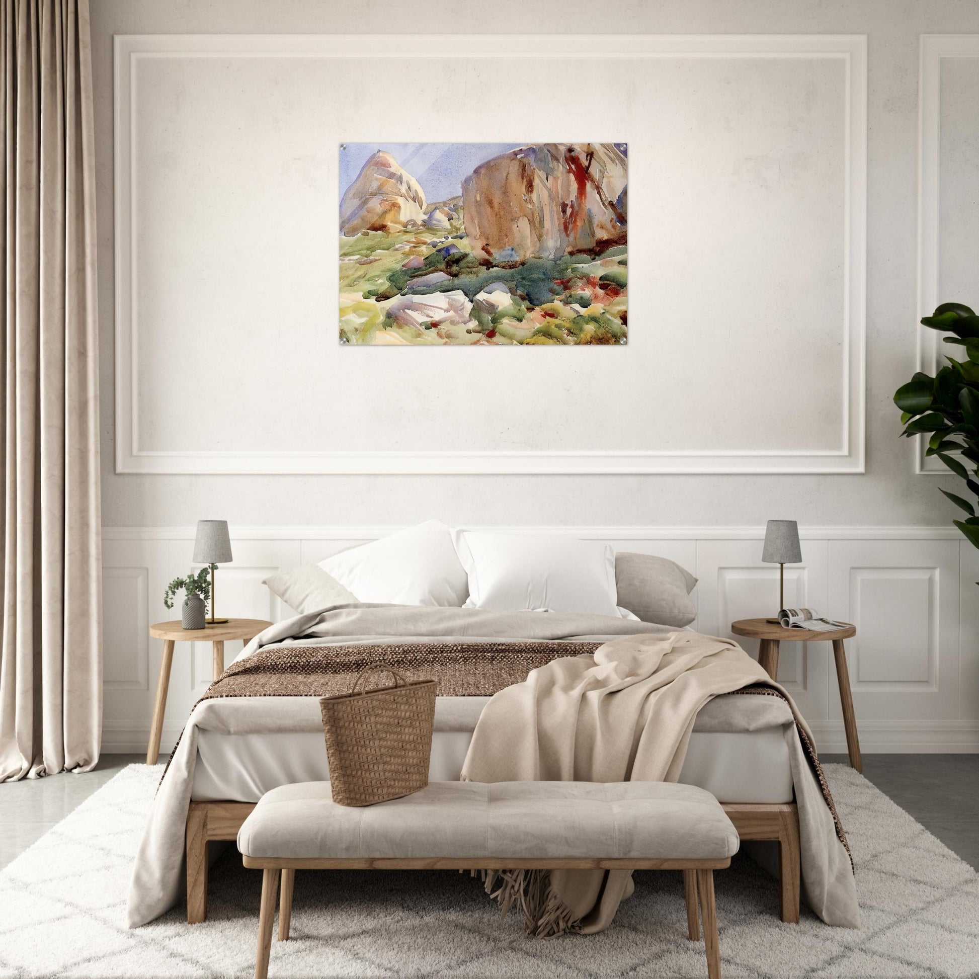 The Simplon. Large Rocks - John Singer Sargent Acrylic Print - 70x100 cm / 28x40″ inches
