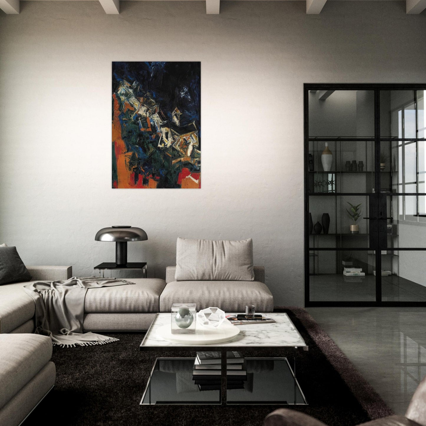 Clocher du Village - 1958 - S. H. Raza Brushed Aluminum Print - 70x100 cm / 28x40 inches | S. H. Raza Aluminum Print | S. H. Raza Prints