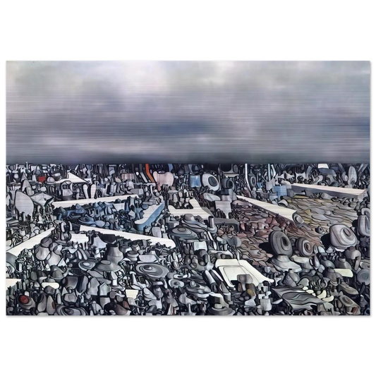 Multiplication of the Arcs - Yves Tanguy Brushed Aluminum Print - 70x100 cm / 28x40 inches | Yves Tanguy Aluminum Print | Yves Tanguy Prints