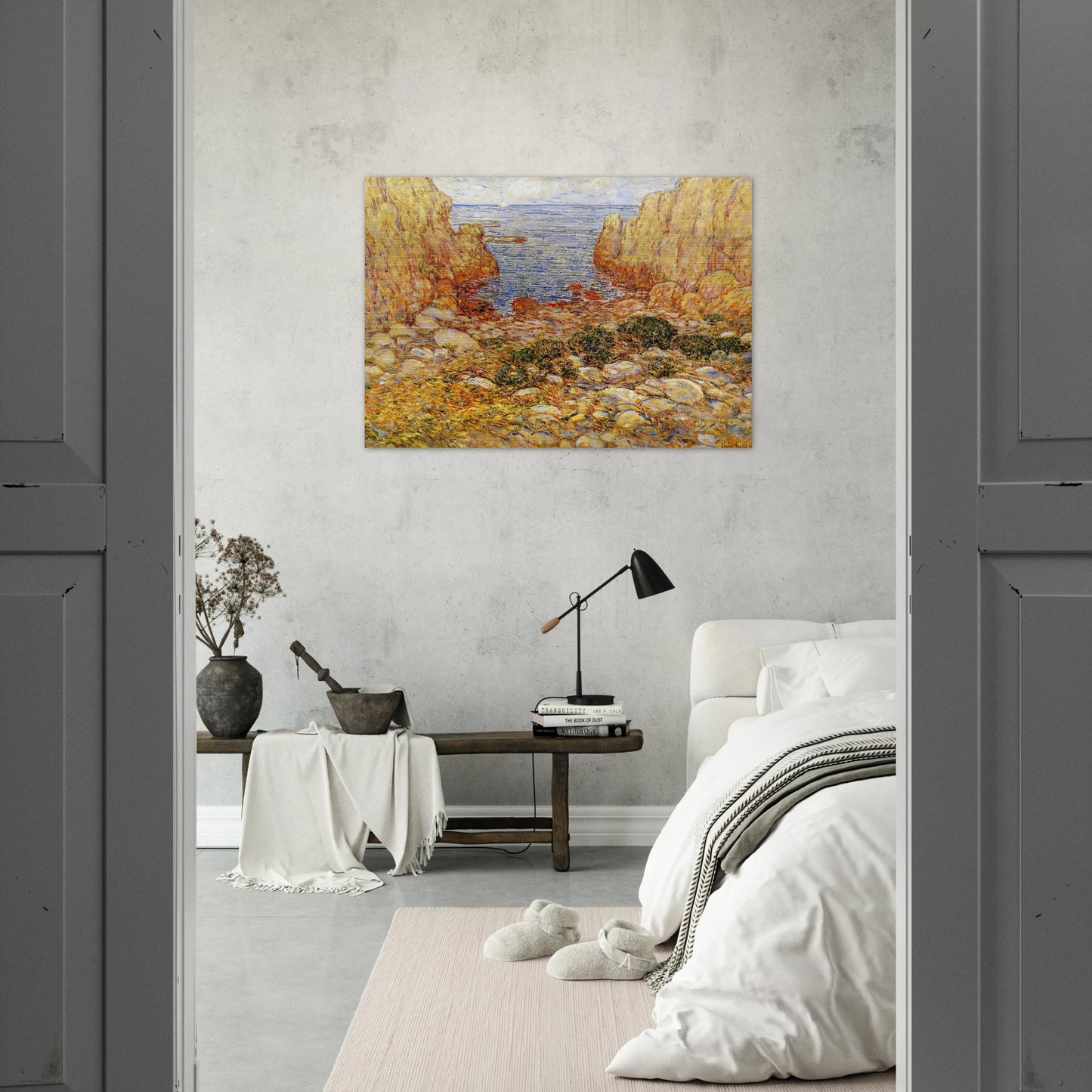 The Gorge - Appledore, Isles of Shoals - Childe Hassam Brushed Aluminum Print - 70x100 cm / 28x40 inches | Childe Hassam Aluminum Print | Childe Hassam Prints