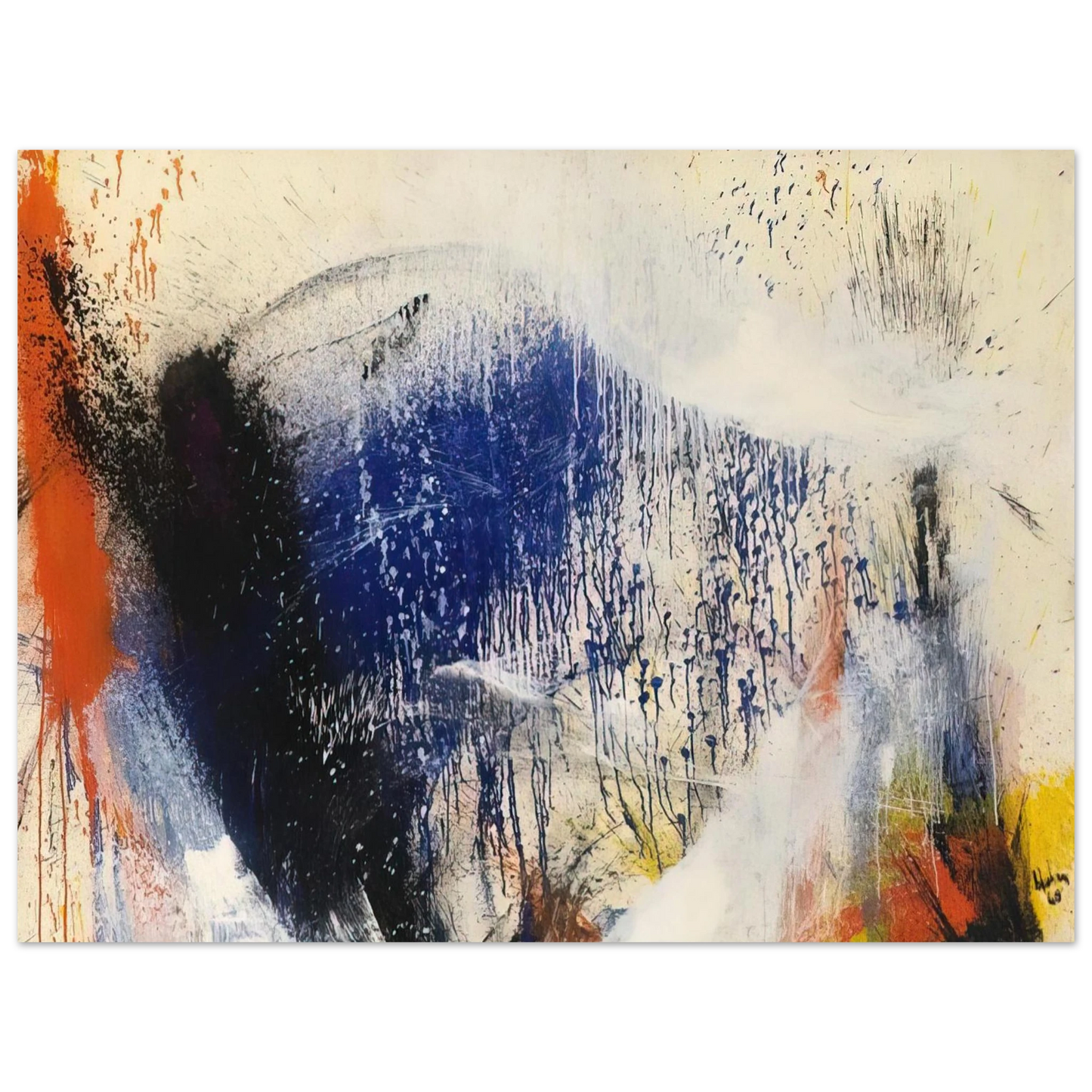Helen Frankenthaler - Untitled - 1960 Wall art - 27x35 cm / 11x14 inches - Fine Art Poster-canvas - -
