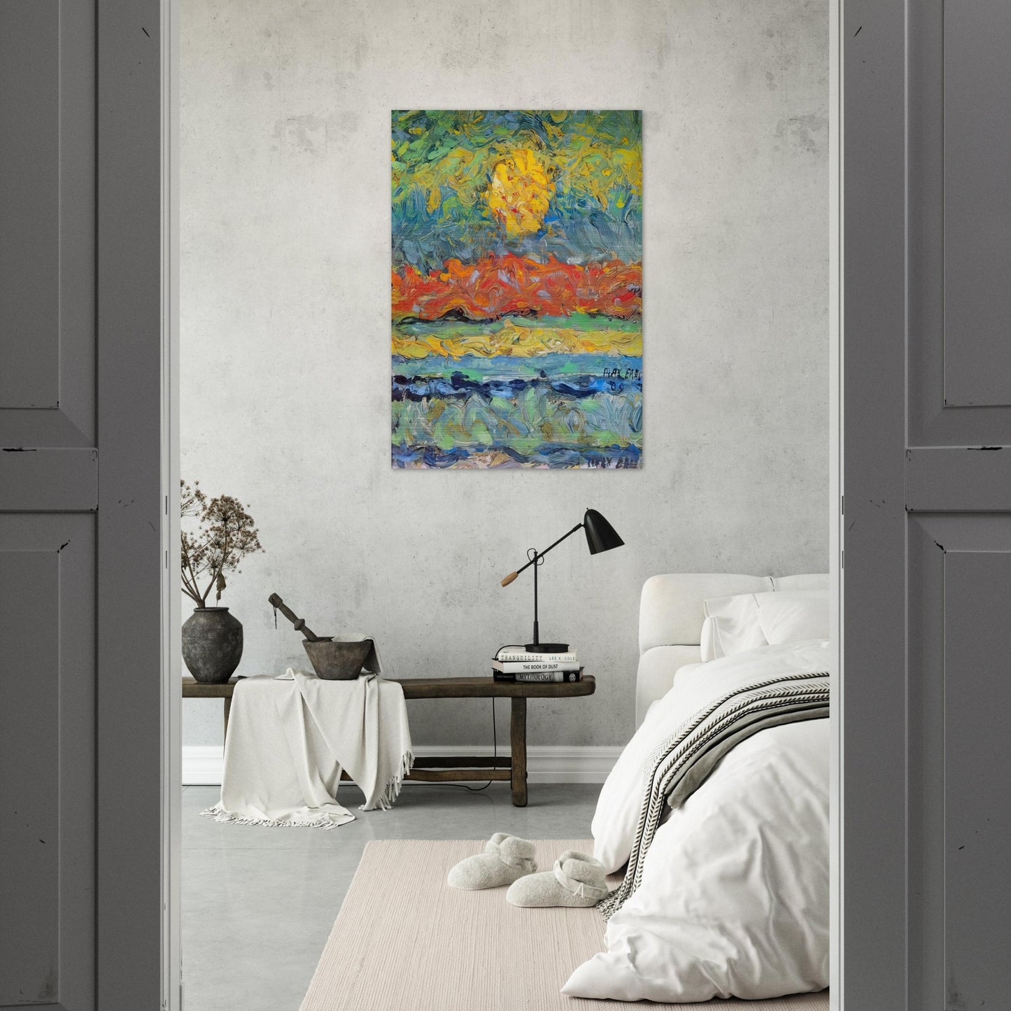 Landscape with Sun - Max Ernst Brushed Aluminum Print - 70x100 cm / 28x40 inches | Max Ernst Aluminum Print | Max Ernst Prints
