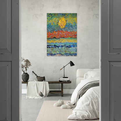 Landscape with Sun - Max Ernst Brushed Aluminum Print - 70x100 cm / 28x40 inches | Max Ernst Aluminum Print | Max Ernst Prints