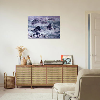 Storm at Belle-Ile - claude monet Brushed Aluminum Print - 70x100 cm / 28x40 inches | claude monet Aluminum Print | claude monet Prints