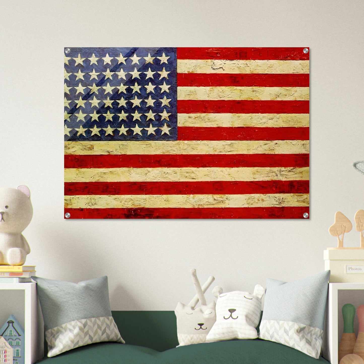 FLAG - Jasper Johns Acrylic Print - 70x100 cm / 28x40″ inches