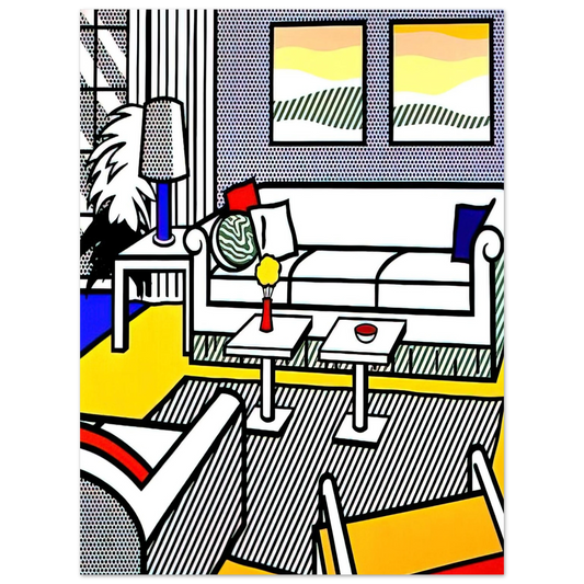 Roy Lichtenstein - INTERIOR WITH RESTFUL PAINTINGS 1991  75x100 cm / 30x40inches Fine Art Poster