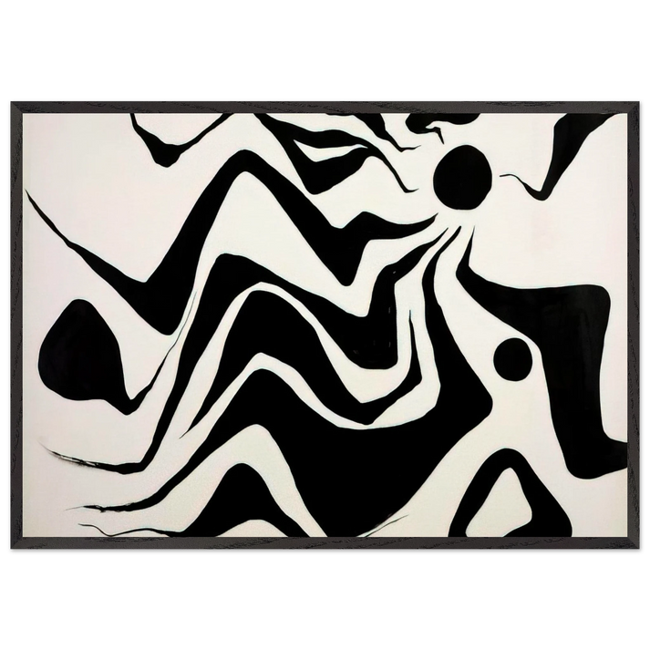 BLACK SUN 1953 - Alexander Calder 70x100 cm / 28x40 inches Framed Art Print – Black Wooden Frame