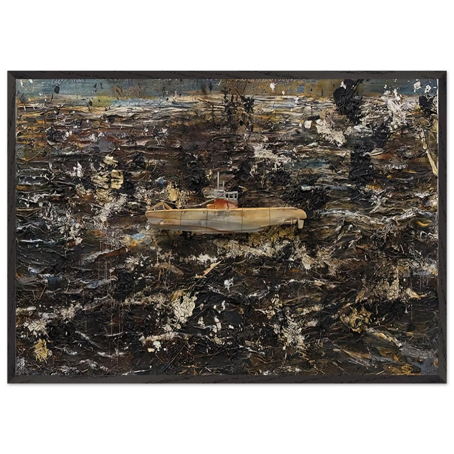 FOR VELIMIR KHLEBNIKOV THE DOCTRINE OF WAR BATTLES 2010 - Anselm Kiefer 70x100 cm / 28x40 inches Framed Art Print – Black Wooden Frame
