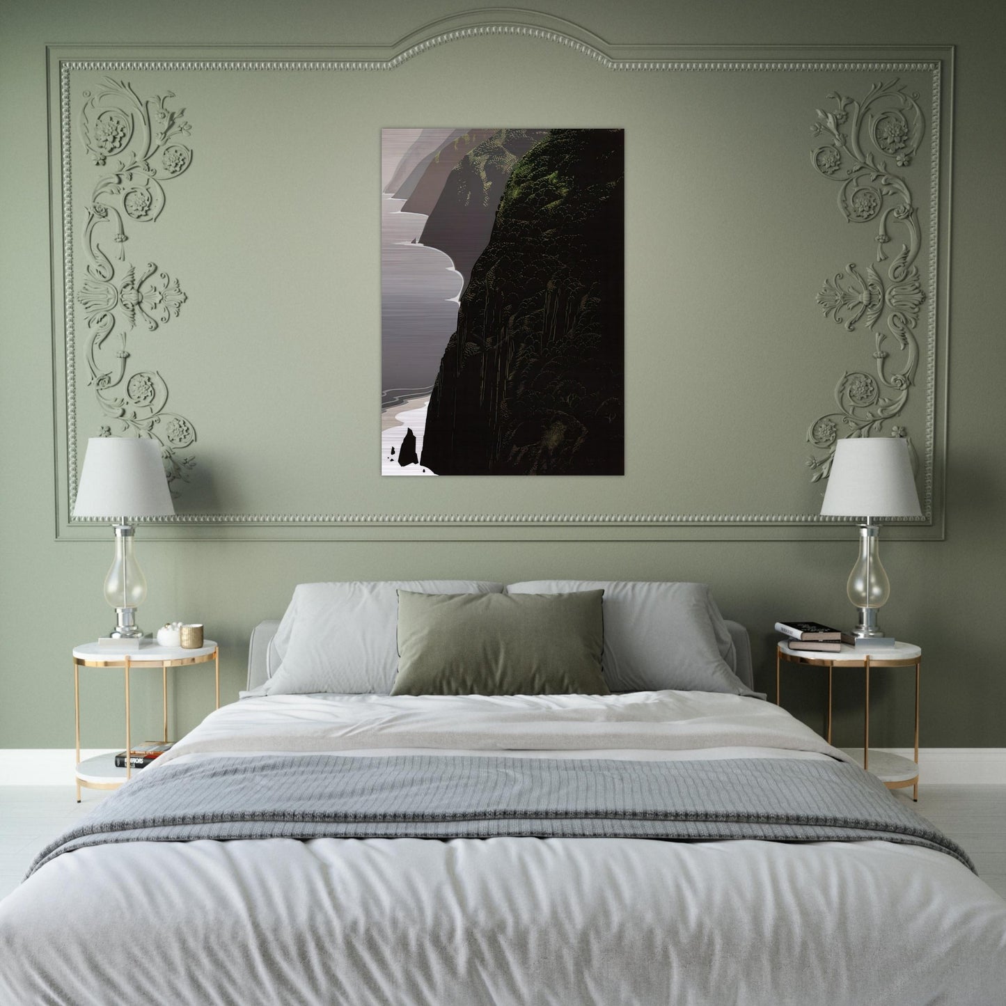 Big Sur Coastline - Eyvind Earle Brushed Aluminum Print - 70x100 cm / 28x40 inches | Eyvind Earle Aluminum Print | Eyvind Earle Prints