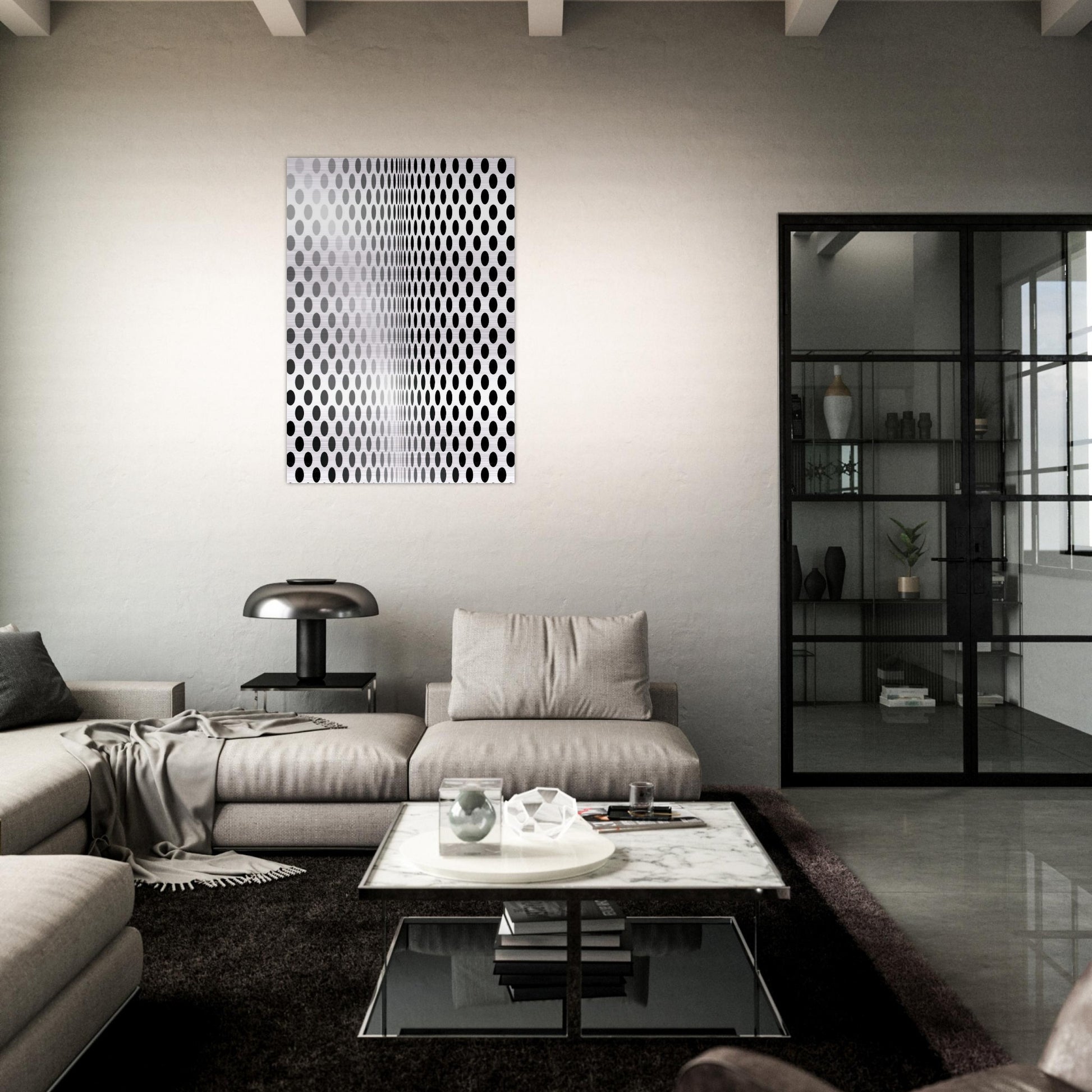 LOSS 1964 - Bridget Riley Brushed Aluminum Print - 70x100 cm / 28x40 inches | Bridget Riley Aluminum Print | Bridget Riley Prints