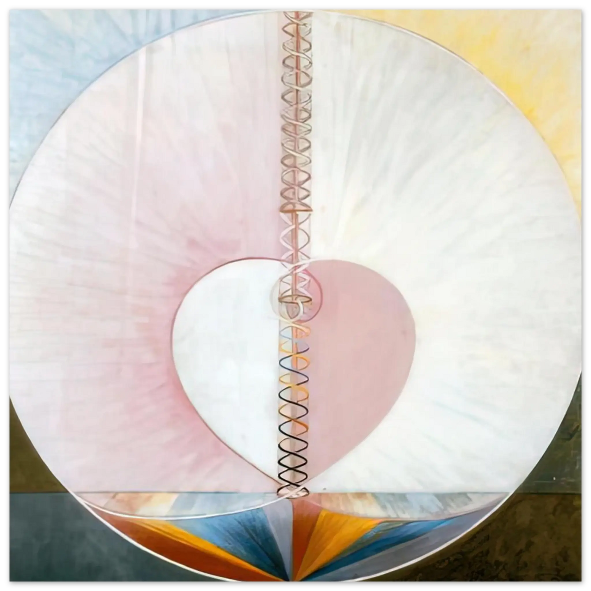 Hilma af Klint - WHAT A HUMAN BEING IS 1910 Wall art - 28x43  cm / XL (11x17 Inches) - Premium Wooden Framed Poster With Fine Art Paper - White frame
