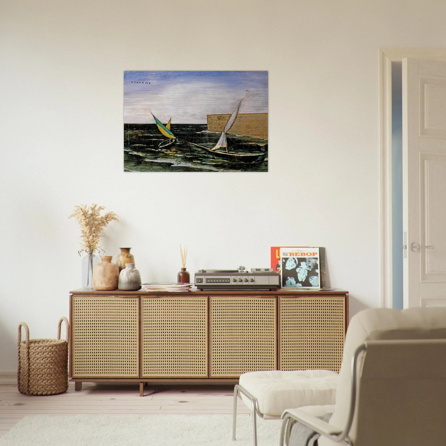 VELE NEL PORTO - Carlo Carra Brushed Aluminum Print - 70x100 cm / 28x40 inches | Carlo Carra Aluminum Print | Carlo Carra Prints