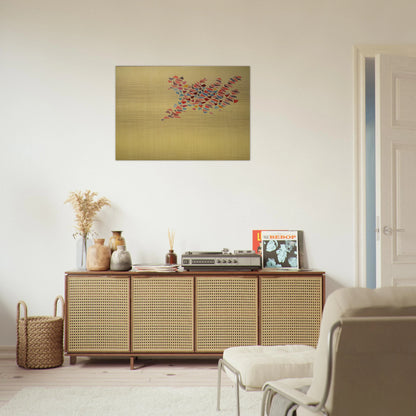 Colors on Pale Yellow - 1975 - Robert Goodnough Brushed Aluminum Print - 70x100 cm / 28x40 inches | Robert Goodnough Aluminum Print | Robert Goodnough Prints