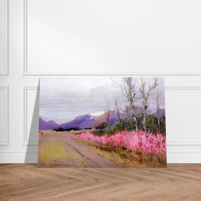 Fireweed Lane - Romanticism - Sydney Laurence Brushed Aluminum Print - 70x100 cm / 28x40 inches | Sydney Laurence Aluminum Print | Sydney Laurence Prints