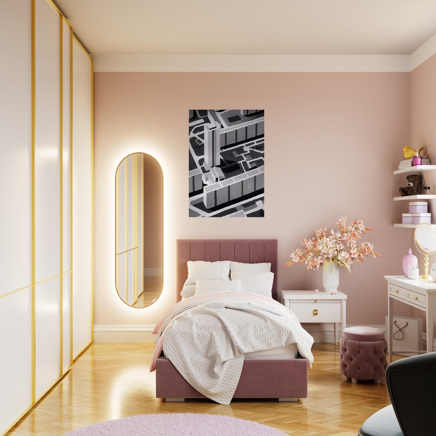 TOWNSCAPE SL 1969 - Gerhard Richter Brushed Aluminum Print - 70x100 cm / 28x40 inches | Gerhard Richter Aluminum Print | Gerhard Richter Prints