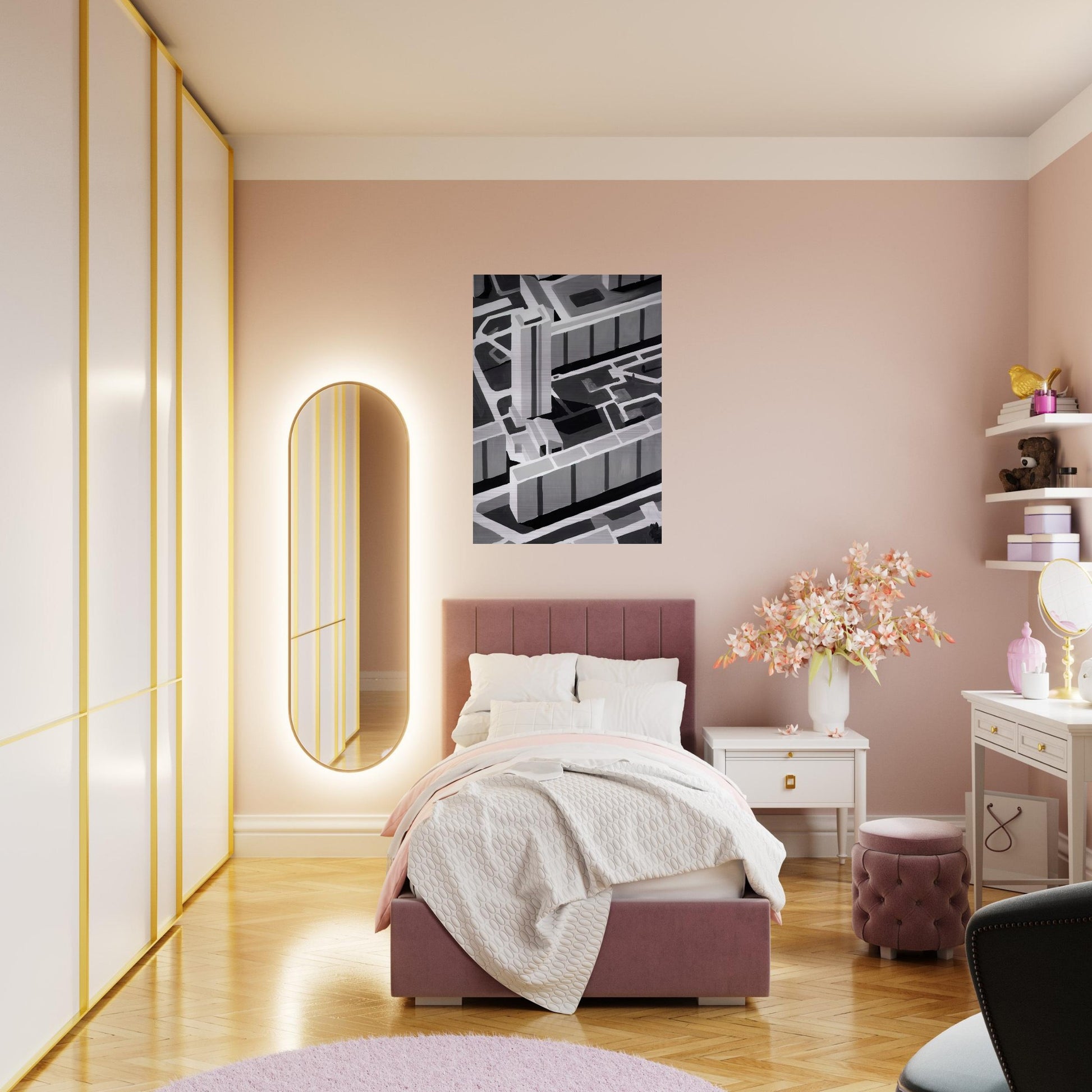TOWNSCAPE SL 1969 - Gerhard Richter Brushed Aluminum Print - 70x100 cm / 28x40 inches | Gerhard Richter Aluminum Print | Gerhard Richter Prints
