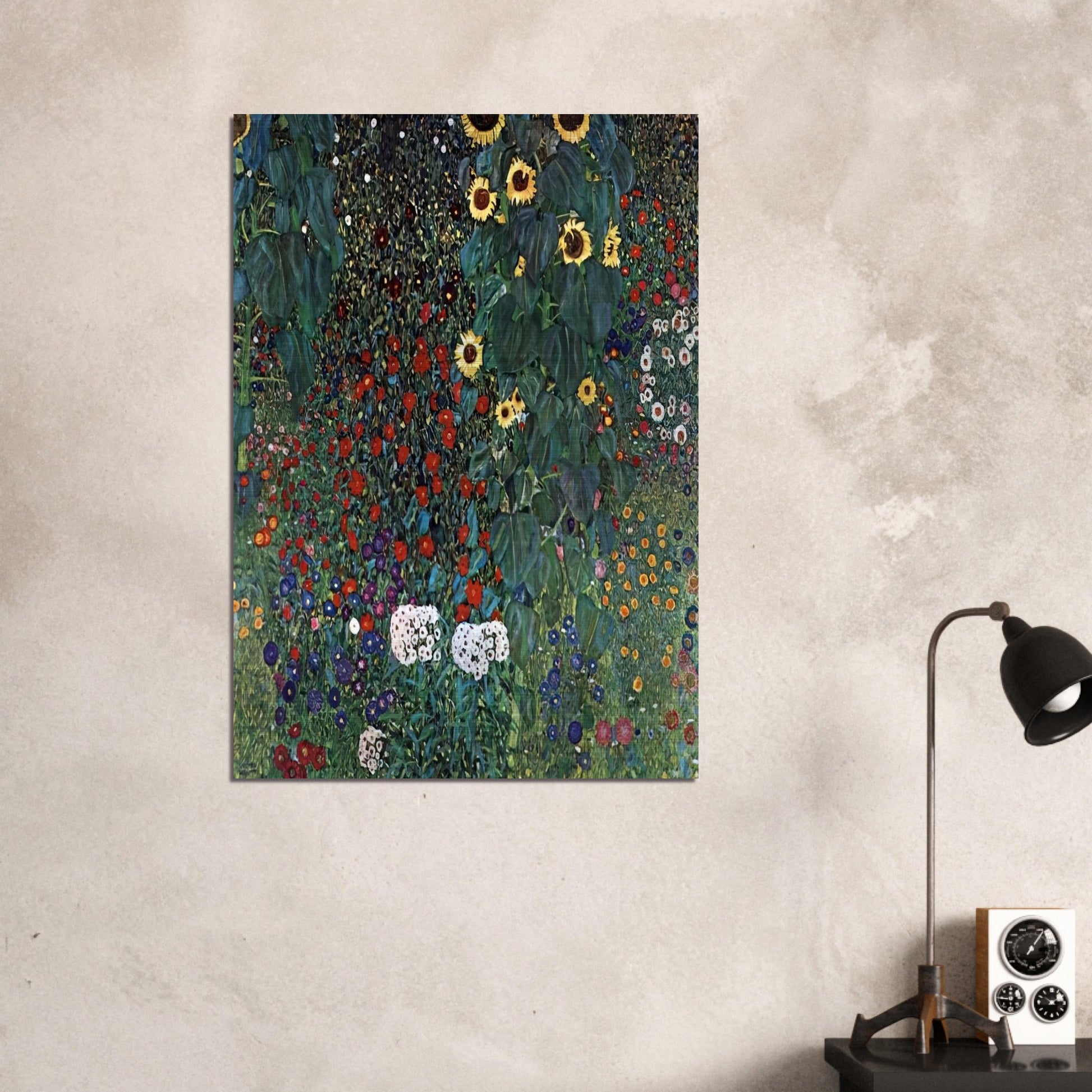 COUNTRY GARDEN WITH SUNFLOWERS 1906 - Gustav Klimt Brushed Aluminum Print - 70x100 cm / 28x40 inches | Gustav Klimt Aluminum Print | Gustav Klimt Prints