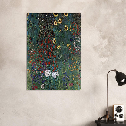 COUNTRY GARDEN WITH SUNFLOWERS 1906 - Gustav Klimt Brushed Aluminum Print - 70x100 cm / 28x40 inches | Gustav Klimt Aluminum Print | Gustav Klimt Prints