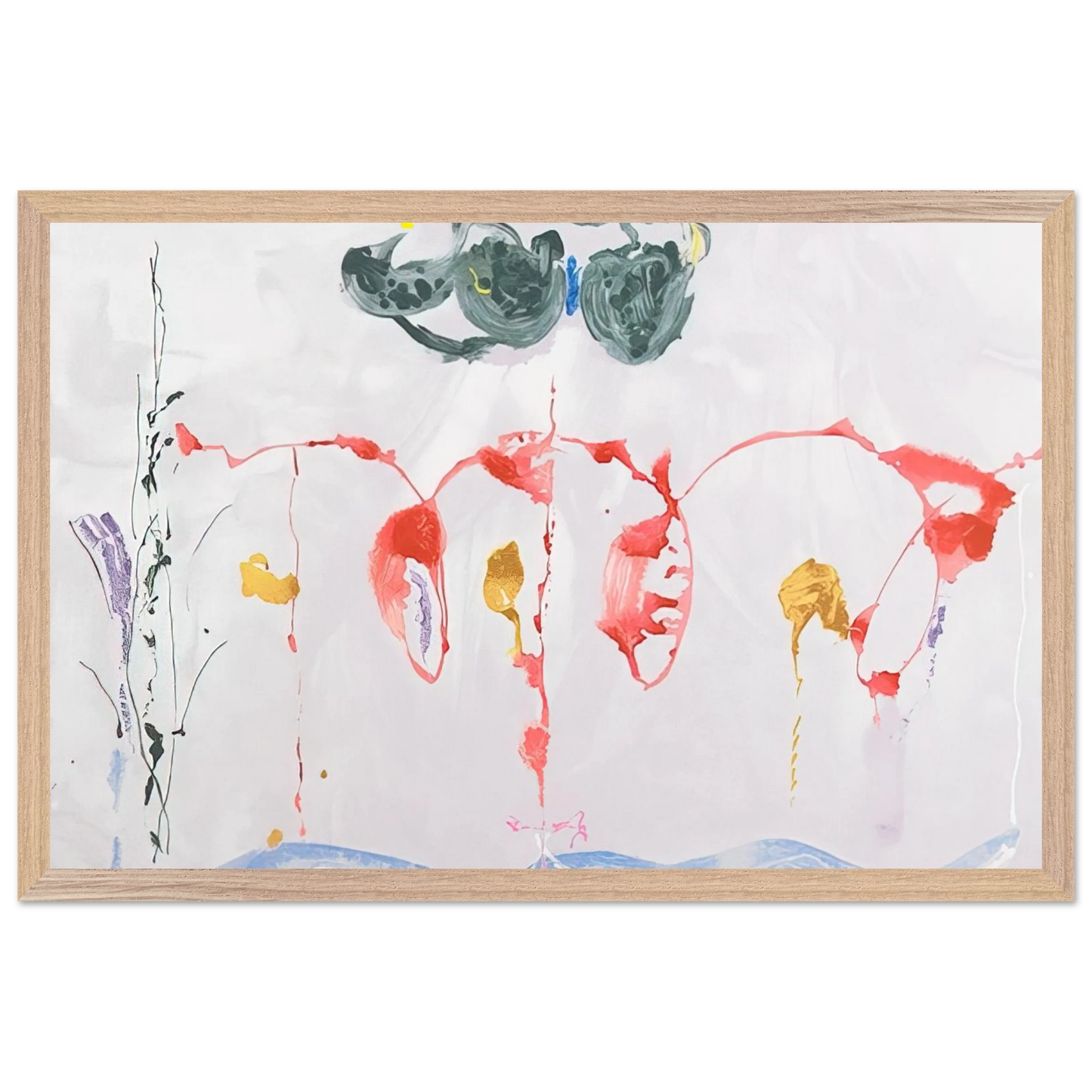 Helen Frankenthaler - Aerie - 2009 Wall art - 60x80 cm / 24x32 inches - Premium Wooden Framed Poster With Fine Art Paper-canvas - Wood frame