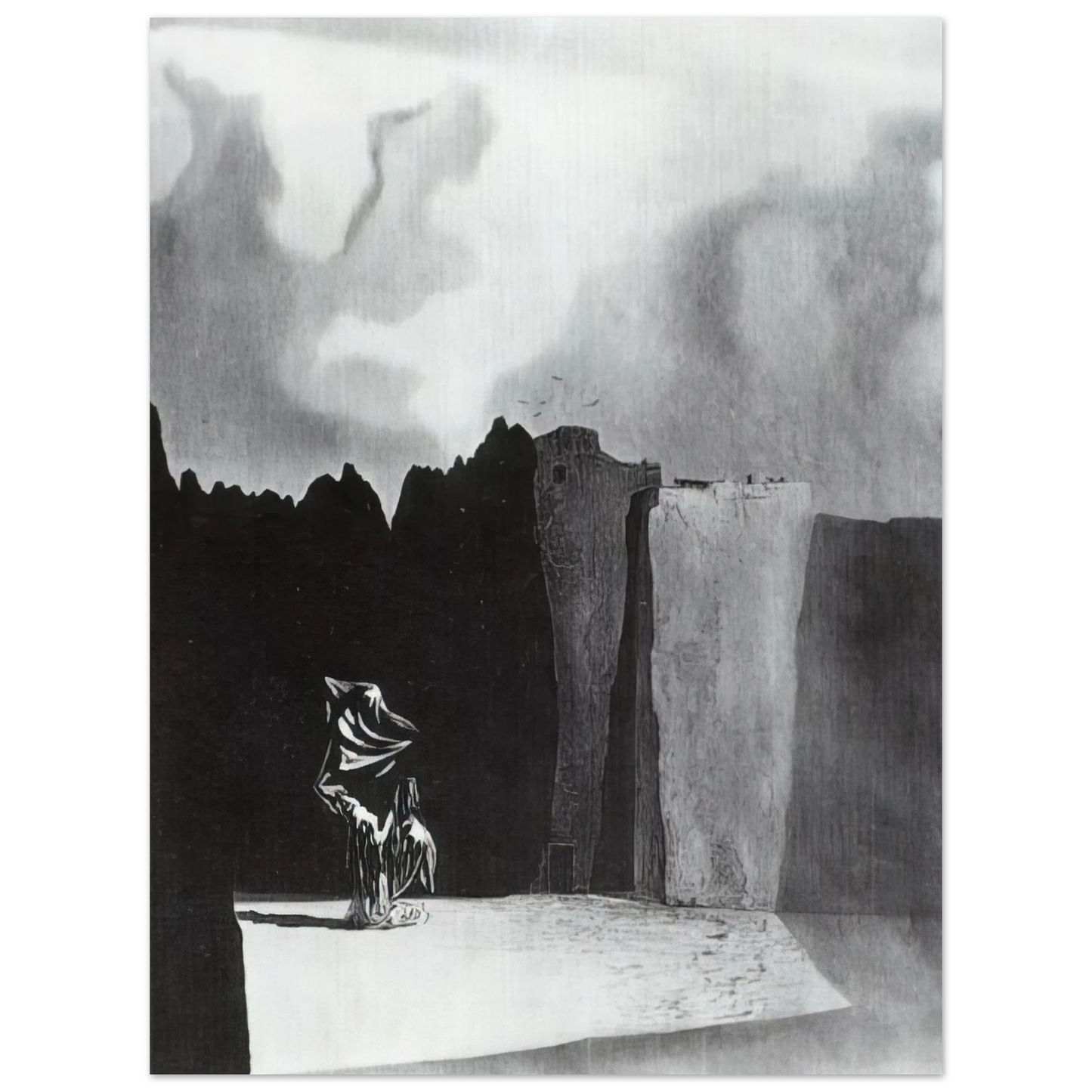 Salvador Dali - WEST SIDE OF THE ISLE OF THE DEAD  75x100 cm / 30x40inches Fine Art Poster