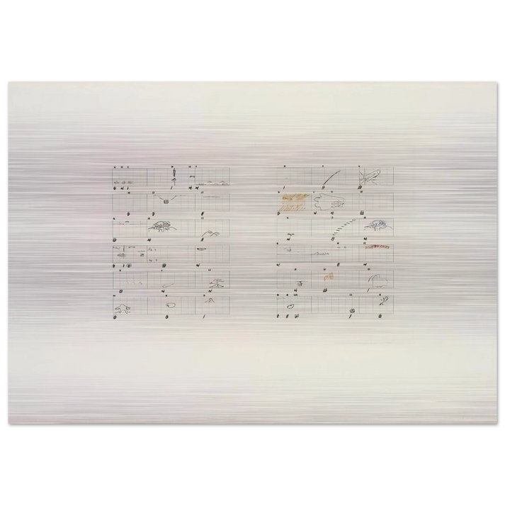 Score Without Parts 40 Drawings by ThoreauTwelve Haiku - 1978 - John Cage Brushed Aluminum Print - 70x100 cm / 28x40 inches | John Cage Aluminum Print | John Cage Prints
