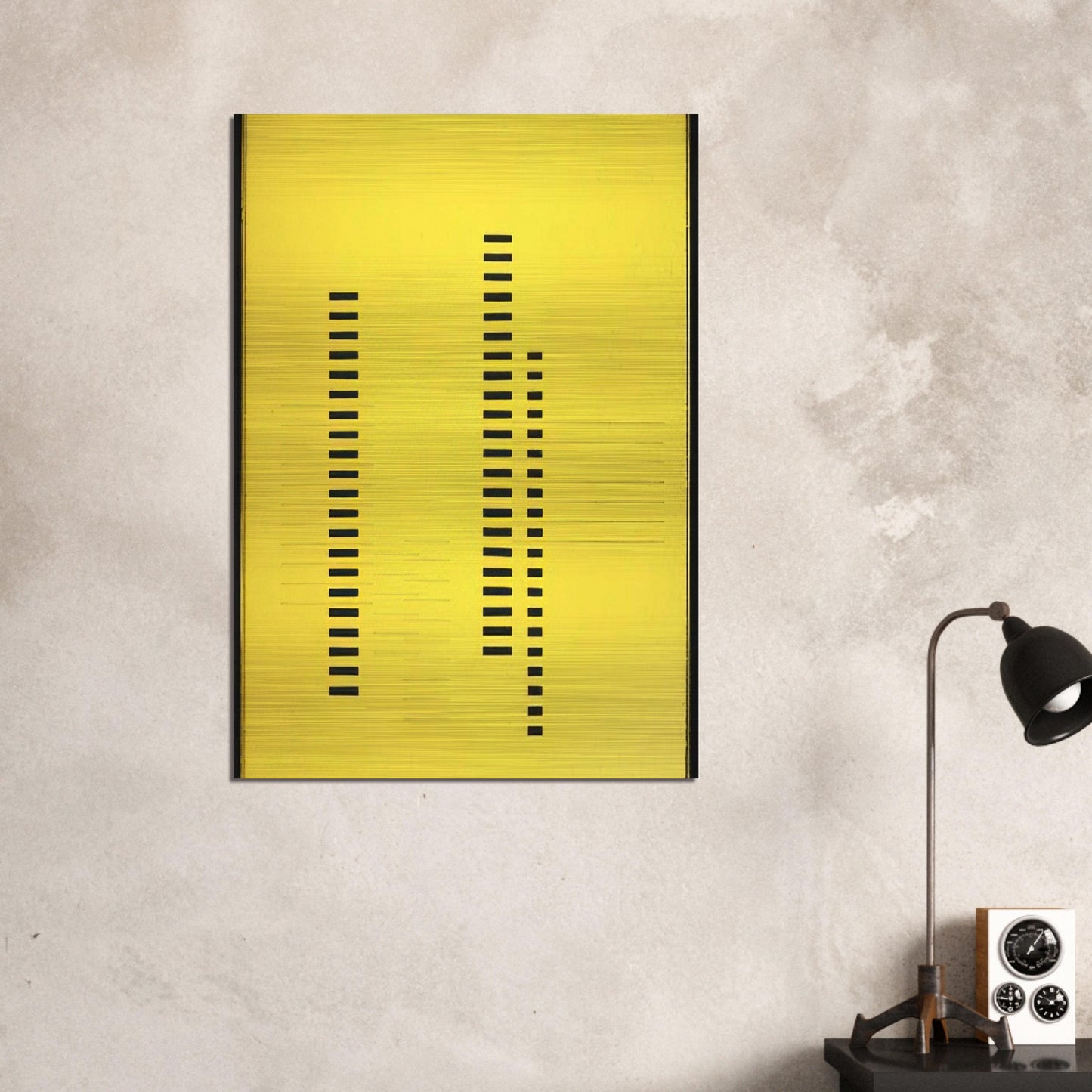 SKYSCRAPERS ON TRANSPARENT YELLOW 1929 - Josef Albers Brushed Aluminum Print - 70x100 cm / 28x40 inches | Josef Albers Aluminum Print | Josef Albers Prints