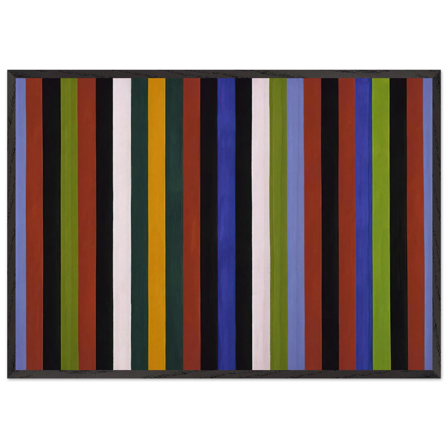 Hot Beat - 1964 - Gene Davis 70x100 cm / 28x40 inches Framed Art Print – Black Wooden Frame