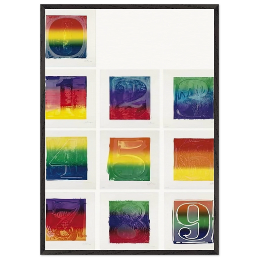 COLOR NUMERAL SERIES ULAE 59 68 1969 - Jasper Johns 70x100 cm / 28x40 inches Framed Art Print – Black Wooden Frame