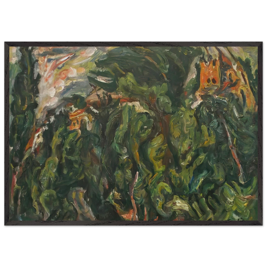 THE RED CASTLE OF CERET 1919 - Chaim Soutine 70x100 cm / 28x40 inches Framed Art Print – Black Wooden Frame