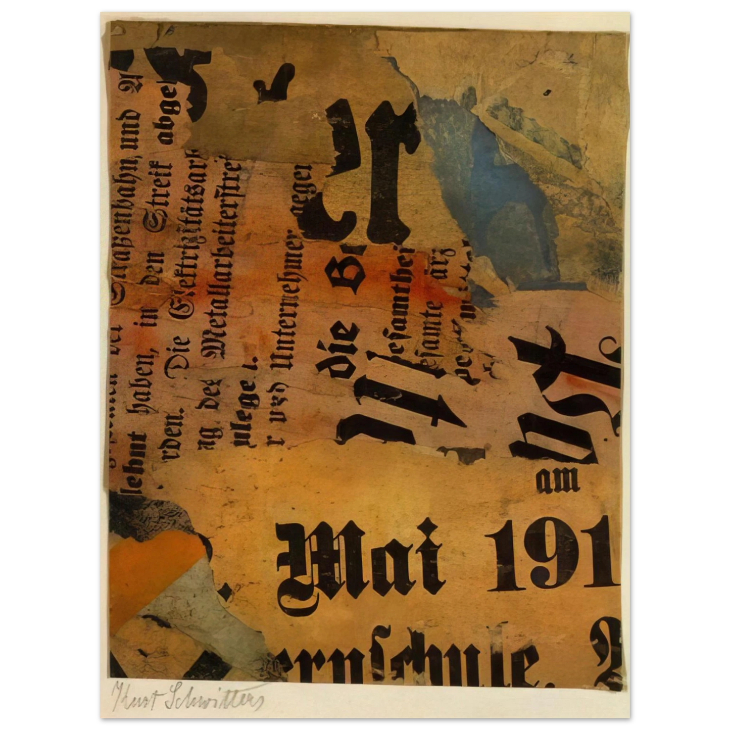 Kurt Schwitters - MAI 191 1919  75x100 cm / 30x40inches Fine Art Poster