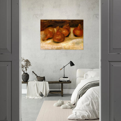 Still Life with Onions - Pierre-Auguste Renoir Brushed Aluminum Print - 70x100 cm / 28x40 inches | Pierre-Auguste Renoir Aluminum Print | Pierre-Auguste Renoir Prints