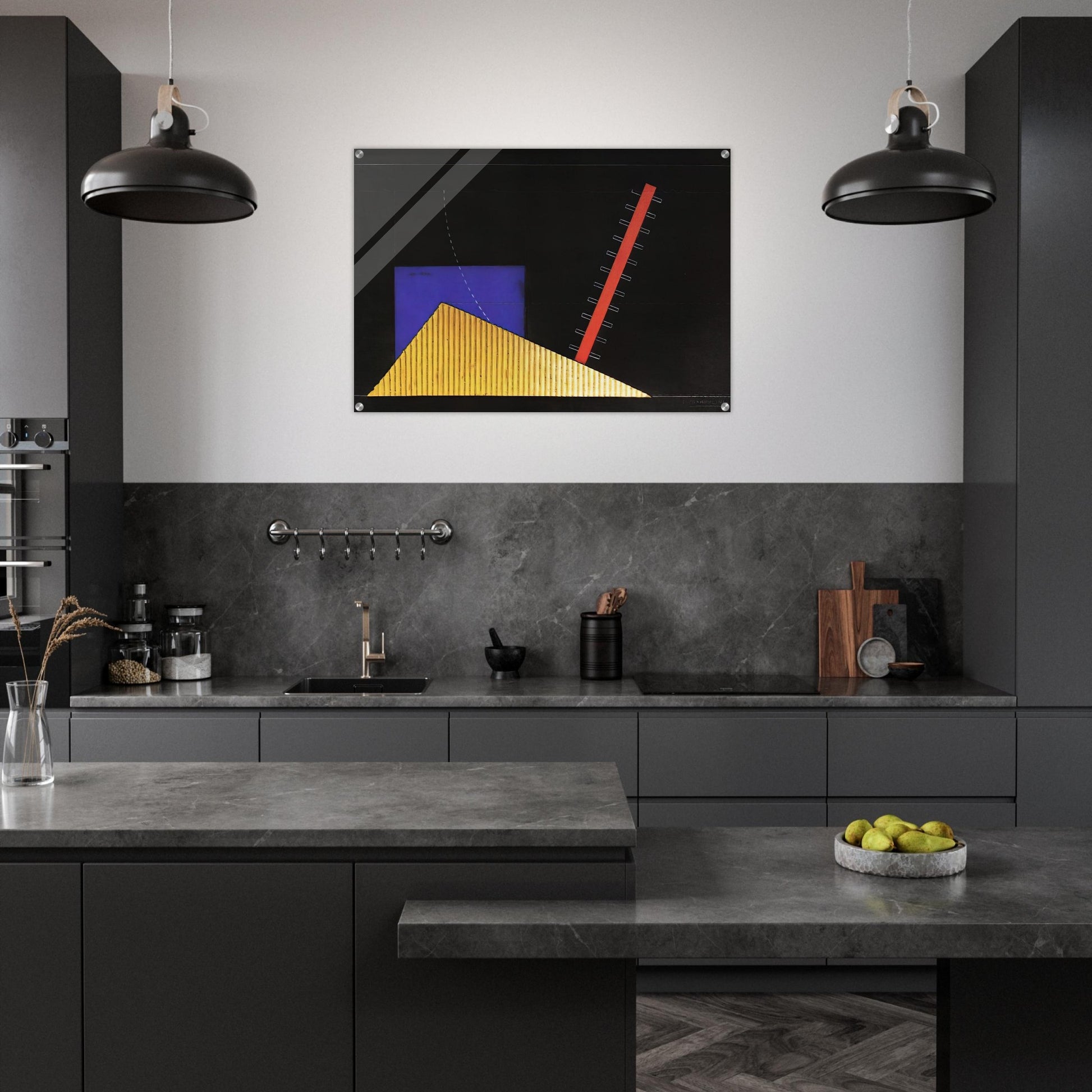 IL MERCANTE DI CUORI BOZZETTO DI SCENA 1927 - Enrico Prampolini Acrylic Print - 70x100 cm / 28x40″ inches | Enrico Prampolini Wall Art | Enrico Prampolini Prints