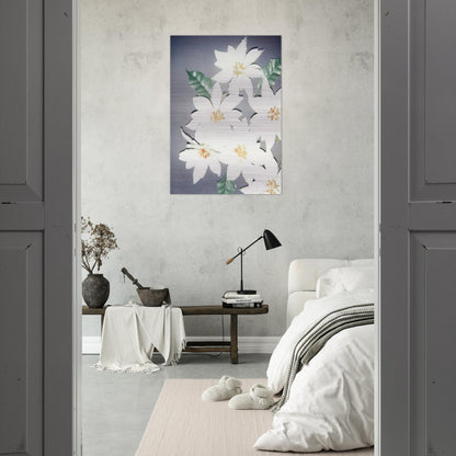Christmas Poinsettias-White - Andy Warhol Brushed Aluminum Print - 70x100 cm / 28x40 inches | Andy Warhol Aluminum Print | Andy Warhol Prints