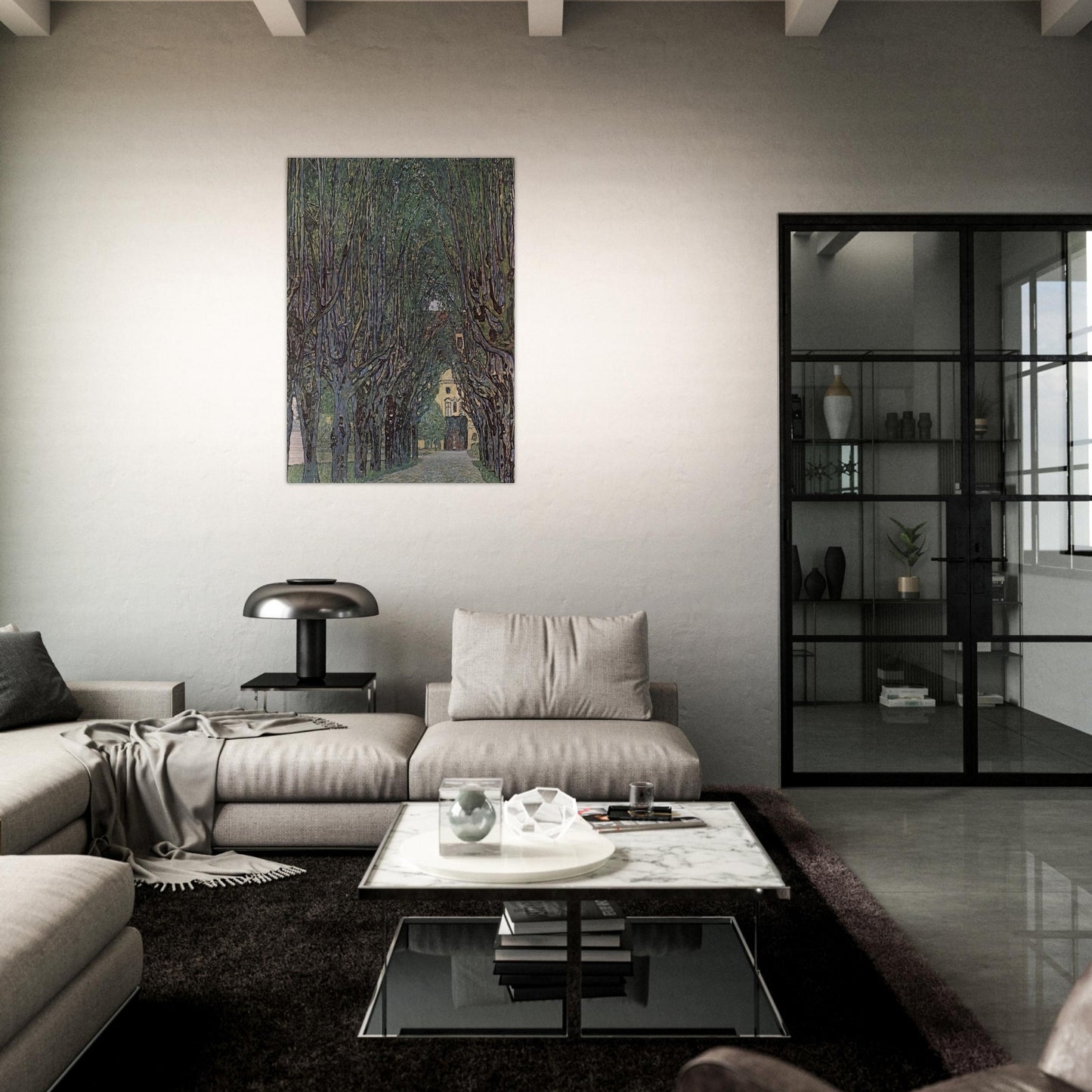 AVENUE OF SCHLOSS KAMMER PARK - Gustav Klimt Brushed Aluminum Print - 70x100 cm / 28x40 inches | Gustav Klimt Aluminum Print | Gustav Klimt Prints