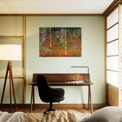 FARMHOUSE WITH BIRCH TREES 1903 - Gustav Klimt Brushed Aluminum Print - 70x100 cm / 28x40 inches | Gustav Klimt Aluminum Print | Gustav Klimt Prints