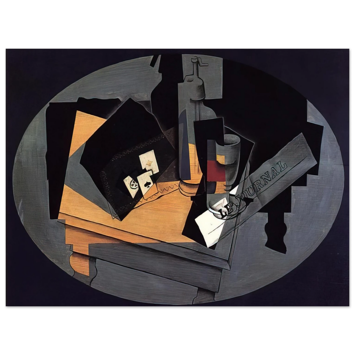 Juan Gris - PLAYING CARDS AND SIPHON 1916  75x100 cm / 30x40inches Fine Art Poster