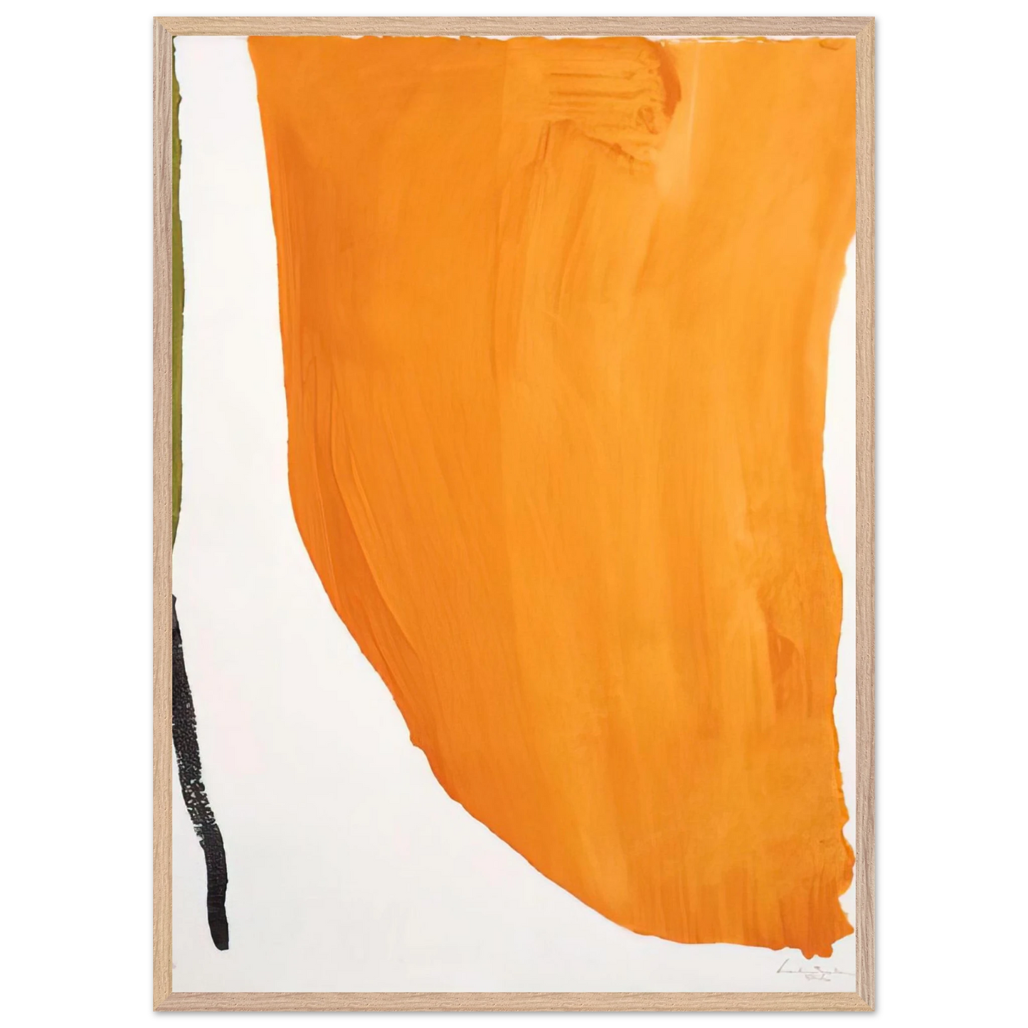 Helen Frankenthaler - Orange Downpour - 1970 Wall art - 50x70 cm / 20x28 inches - Premium Wooden Framed Poster With Fine Art Paper-canvas - Black frame