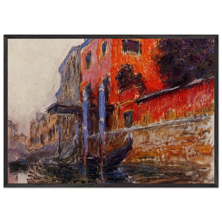 The Red House - claude monet 70x100 cm / 28x40 inches Framed Art Print – Black Wooden Frame